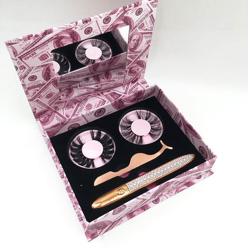Big 3 Pairs Lash Packaging with Eyelashes
