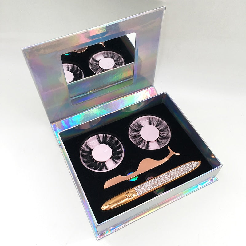 Big 3 Pairs Lash Packaging with Eyelashes
