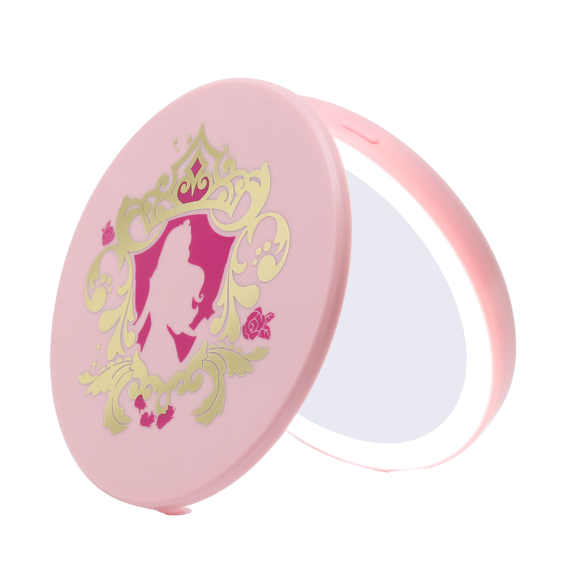 Aurora Compact Mirror with Wireless Power Bank Charging Base